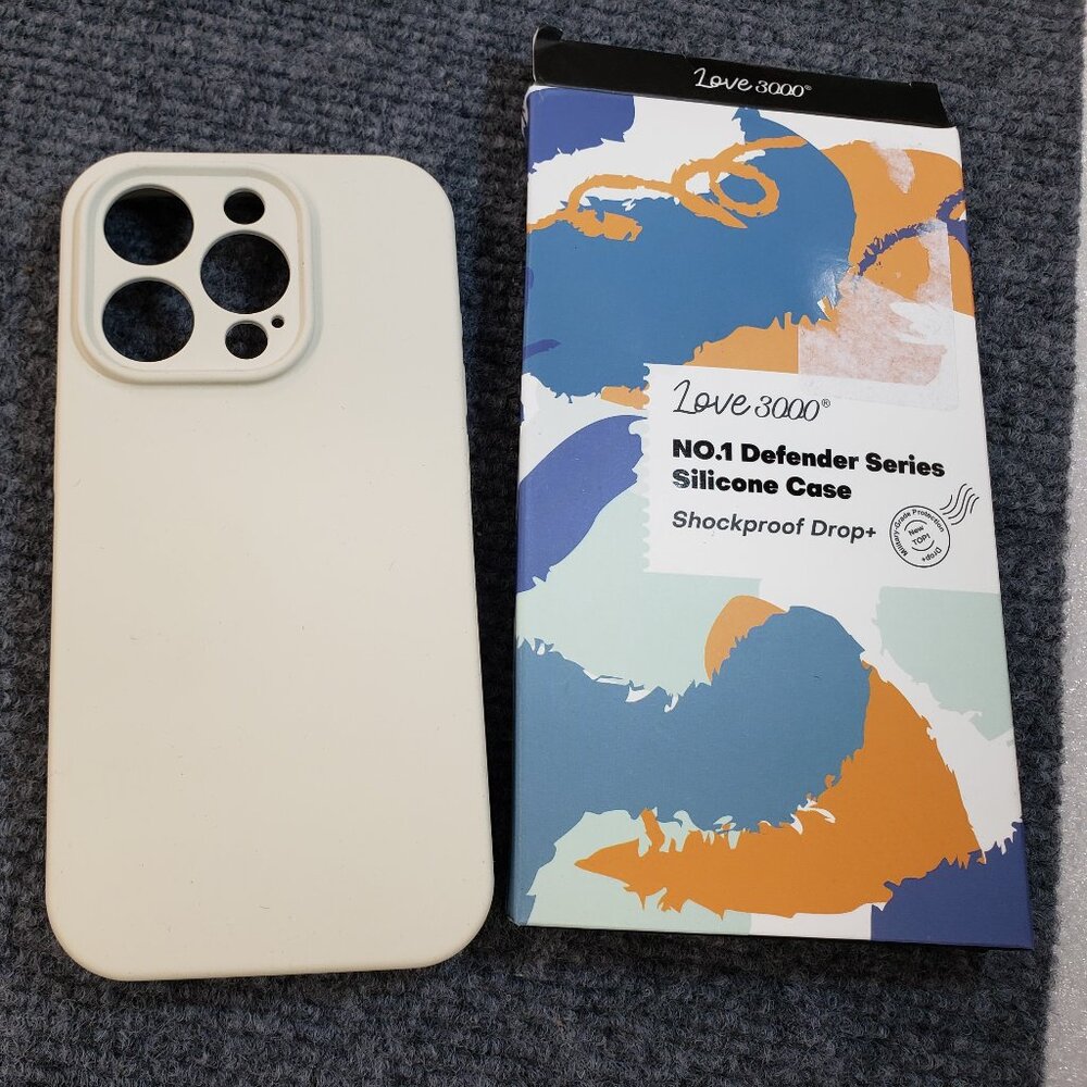 LOVE 3000 Phone Case for iPhone 15 Pro, Stone White (Cream) Color